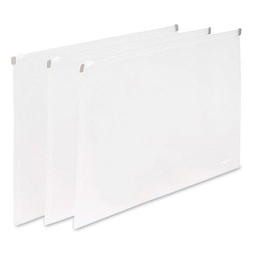 Poppin Poly Zip Folio, Letter Size, Clear, 3-pack freeshipping - TVN Wholesale